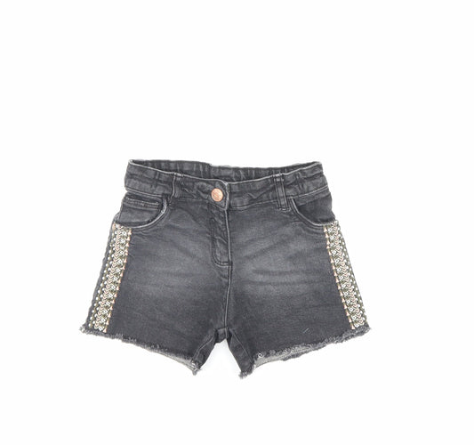 TU Girls Black  Denim Cut-Off Shorts Size 9 Years