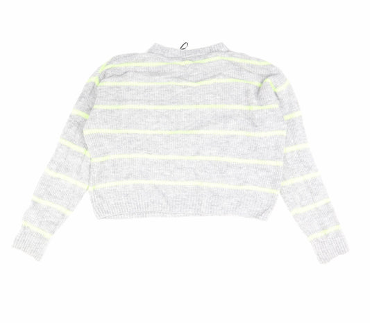 Divided Womens Grey Striped  Pullover Jumper Size S