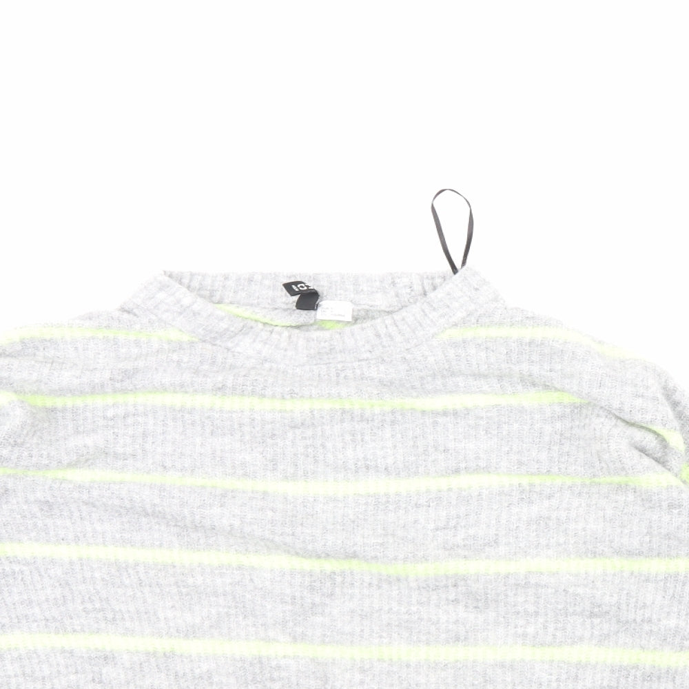 Divided Womens Grey Striped  Pullover Jumper Size S