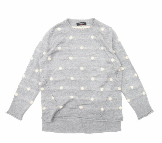 Aniston Womens Grey Polka Dot  Pullover Jumper Size 10