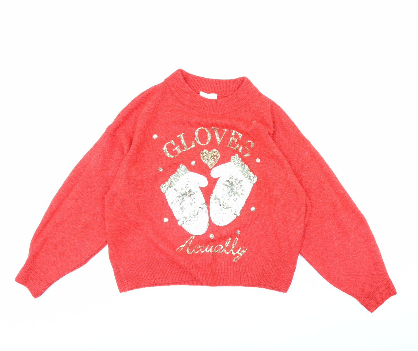 H&M Womens Red   Pullover Jumper Size M