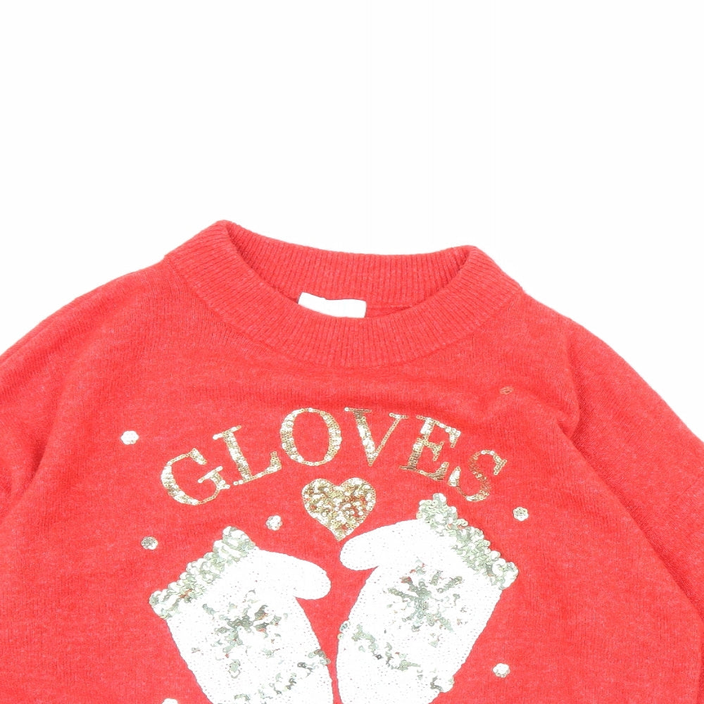 H&M Womens Red   Pullover Jumper Size M