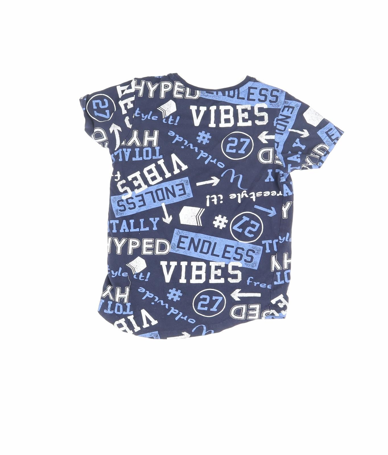 George Boys Blue Spotted  Basic T-Shirt Size 5 Years