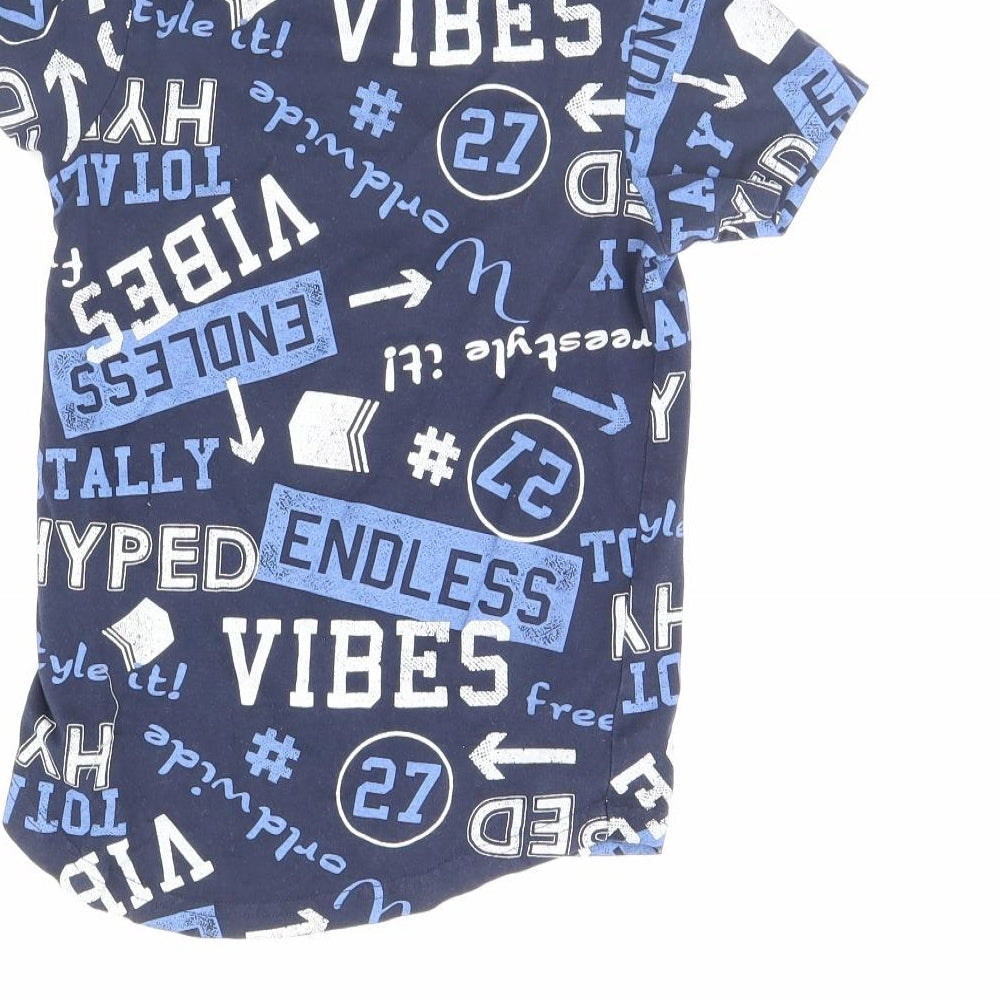 George Boys Blue Spotted  Basic T-Shirt Size 5 Years