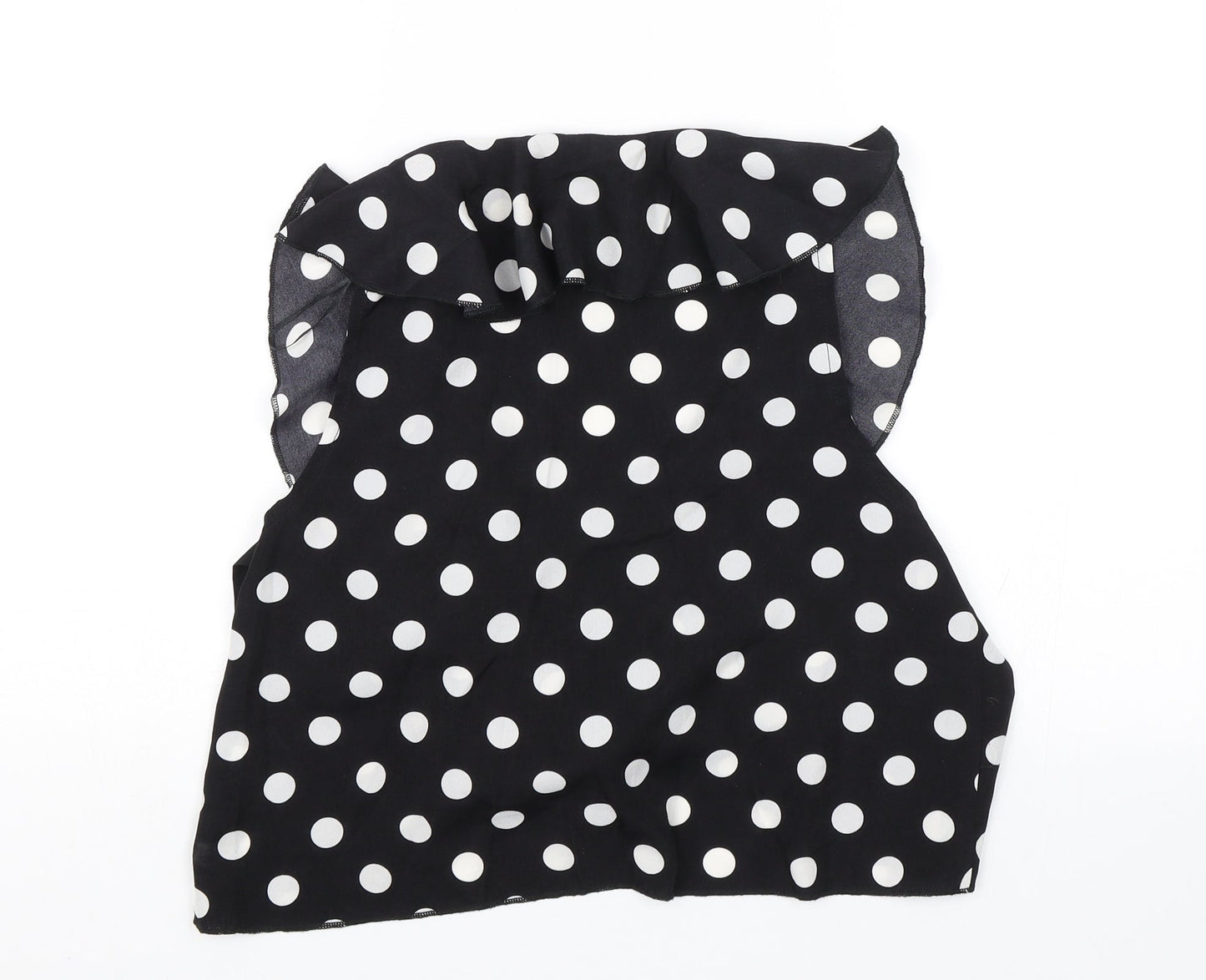 PRETTYLITTLETHING Womens Black Polka Dot  Basic Blouse Size 12
