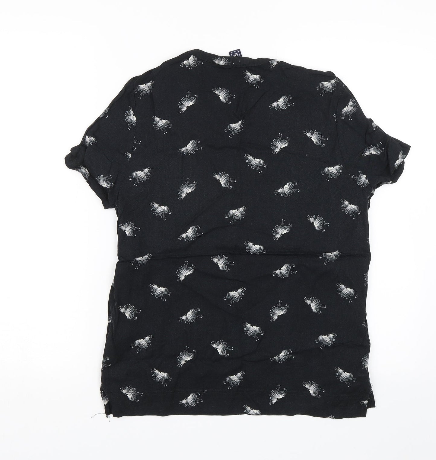Gap Womens Black Floral  Basic T-Shirt Size XS