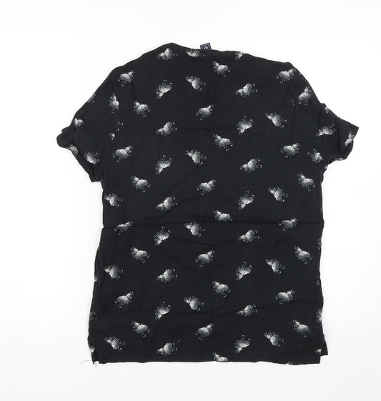 Gap Womens Black Floral  Basic T-Shirt Size XS