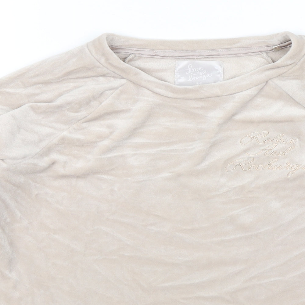 Love to Lounge Womens Beige   Pullover Jumper Size XS  - Relax and Recharge