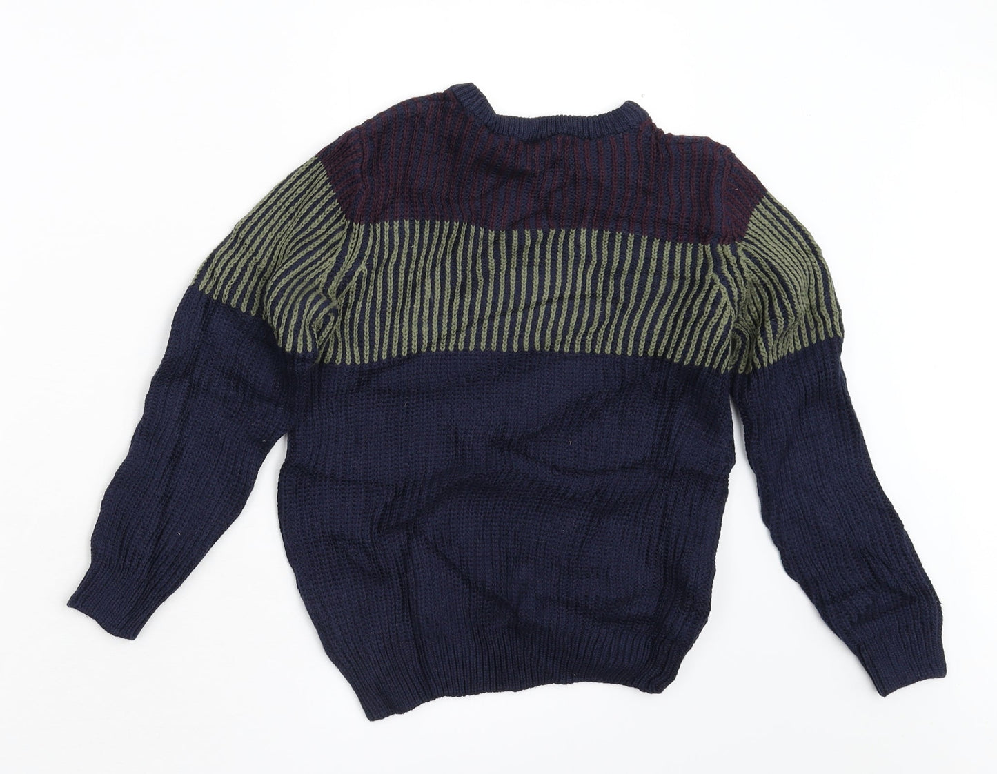 NEXT Girls Beige Striped  Pullover Jumper Size 7 Years