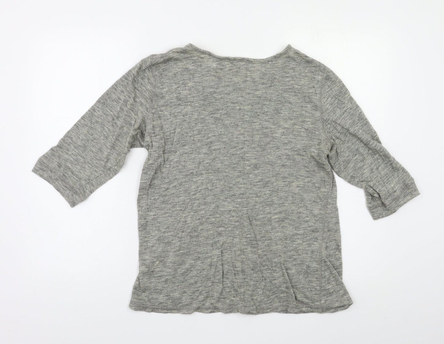 M&S Womens Grey   Basic Blouse Size 14  - Embelished Neckline