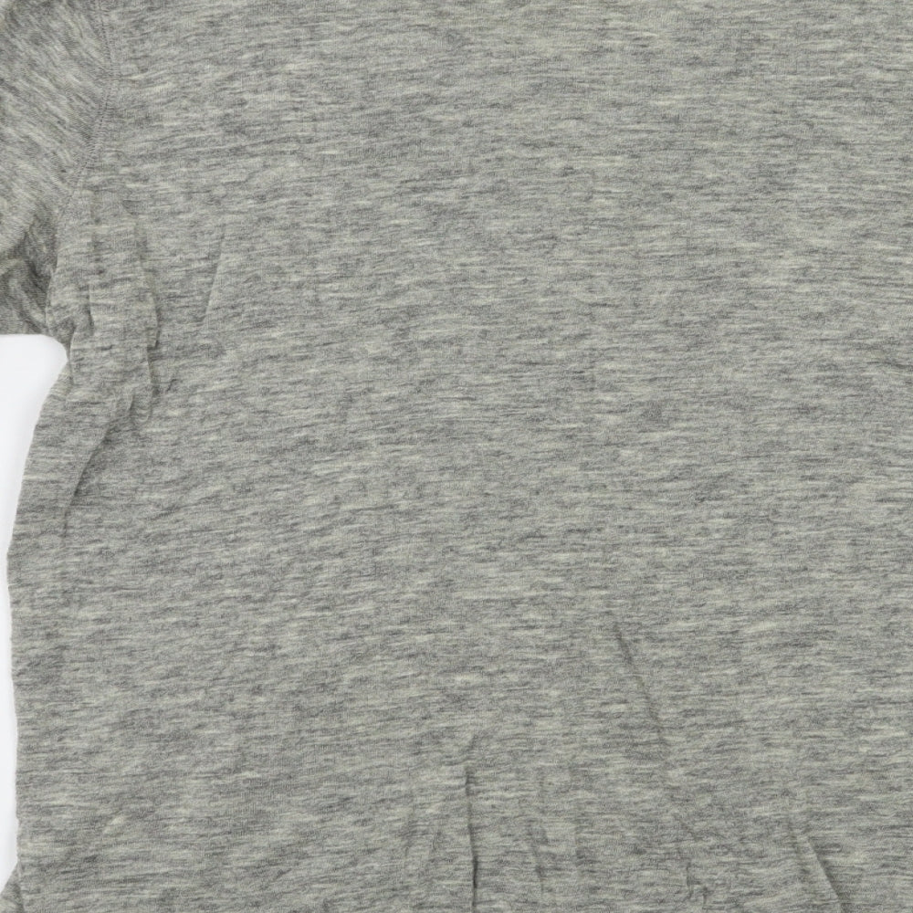 M&S Womens Grey   Basic Blouse Size 14  - Embelished Neckline