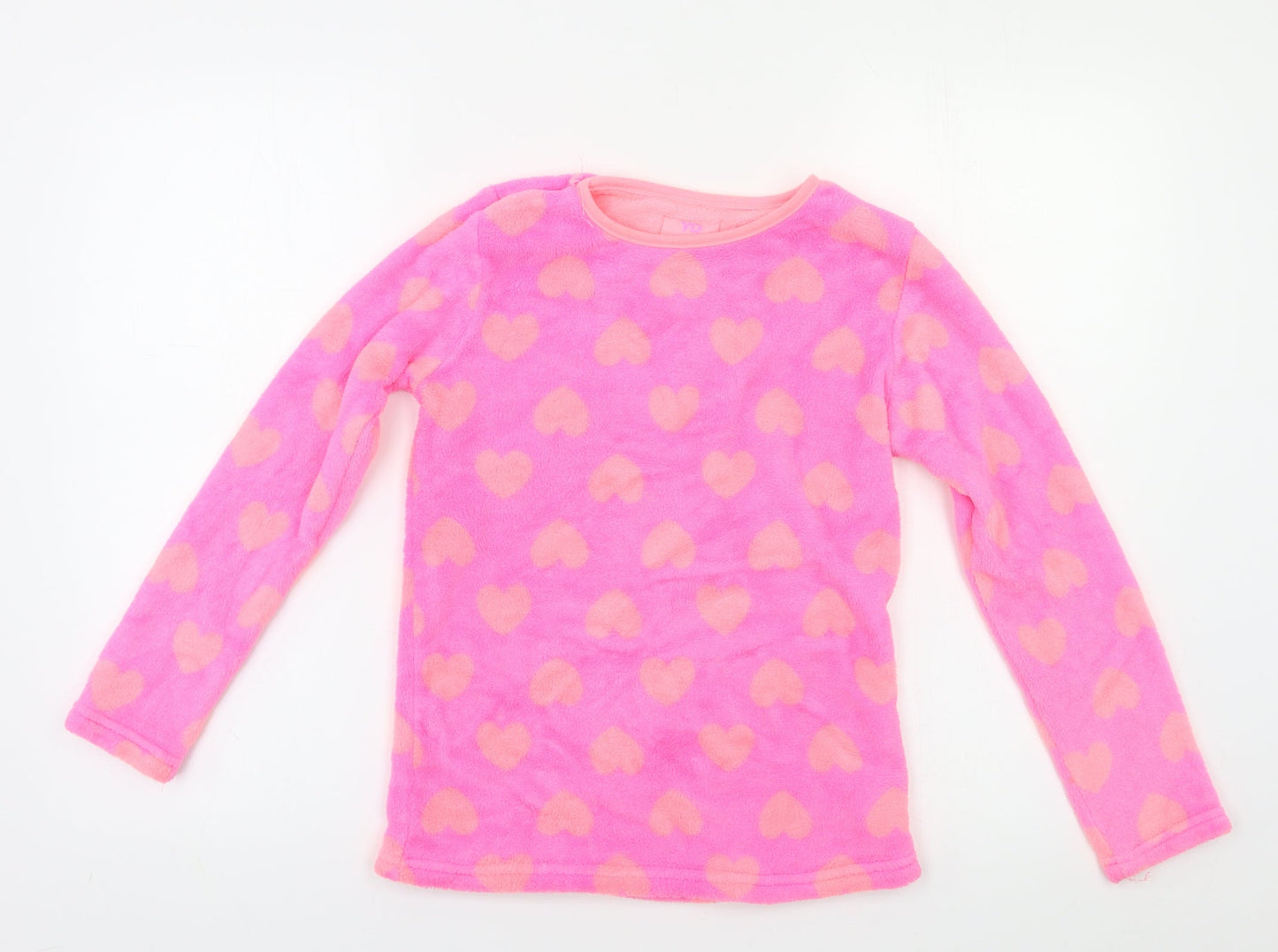 YD Girls Pink Geometric  Top Pyjama Top Size 10 Years  - hearts