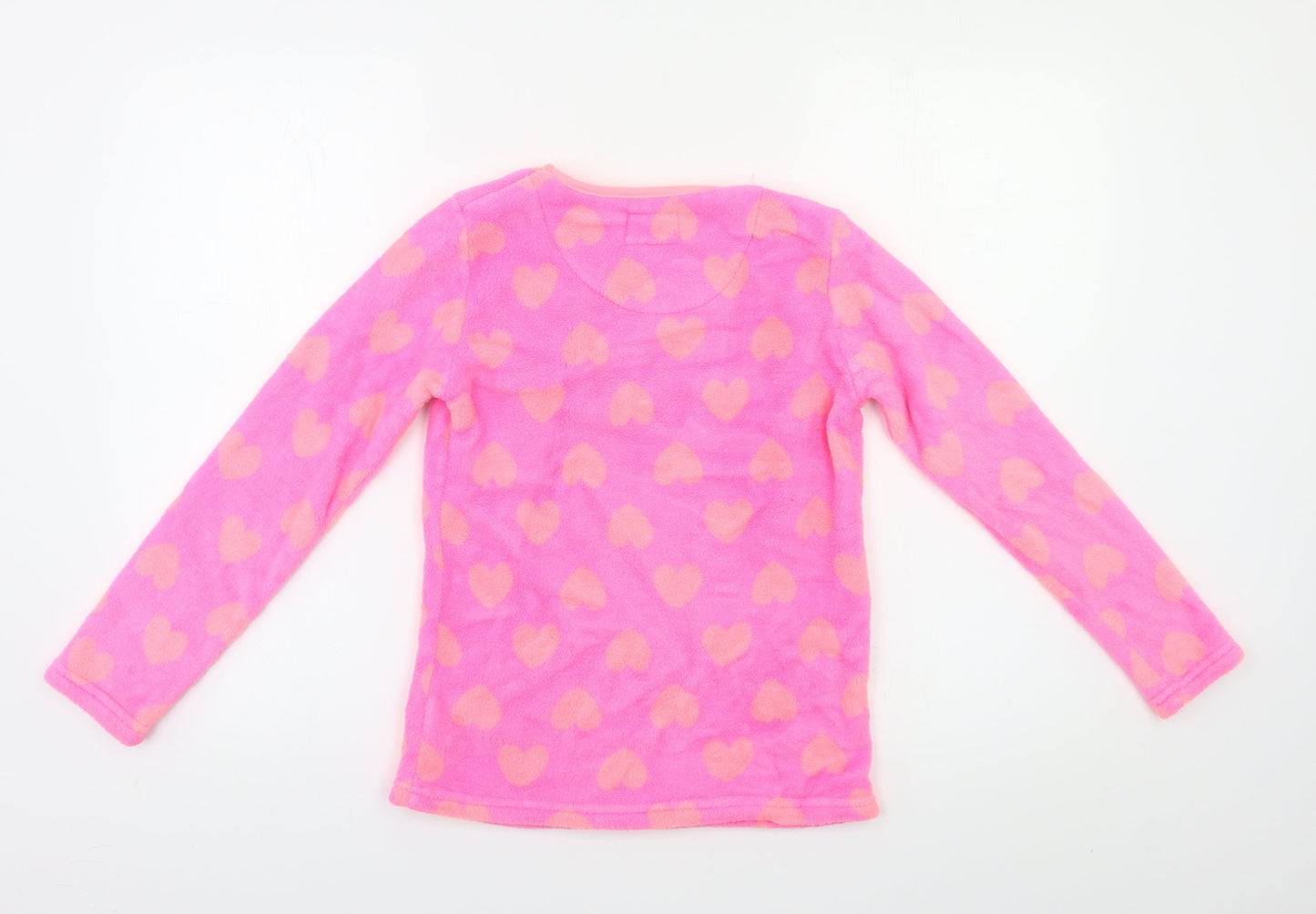 YD Girls Pink Geometric  Top Pyjama Top Size 10 Years  - hearts