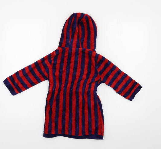 miniclub Boys Red Striped   Robe Size 2 Years