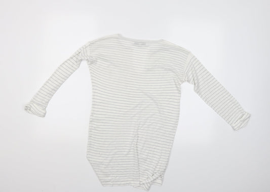NEXT Womens White Striped  Basic Blouse Size 8