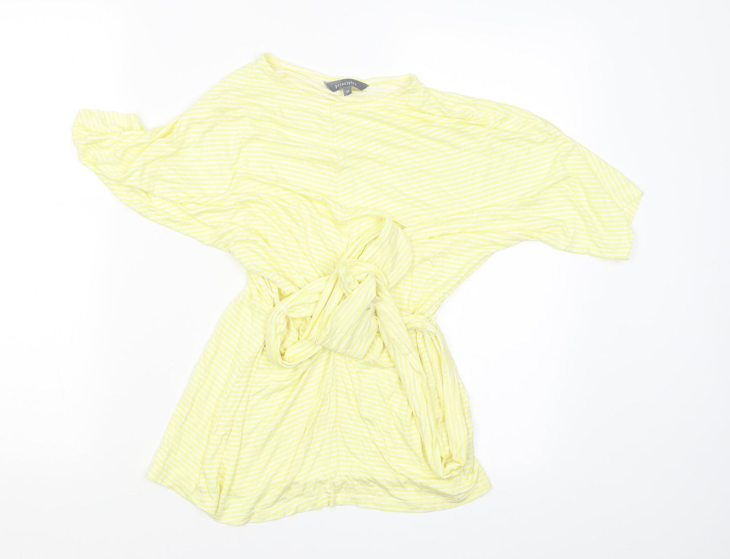 Principles Womens Yellow Striped  T-Shirt Dress  Size 10