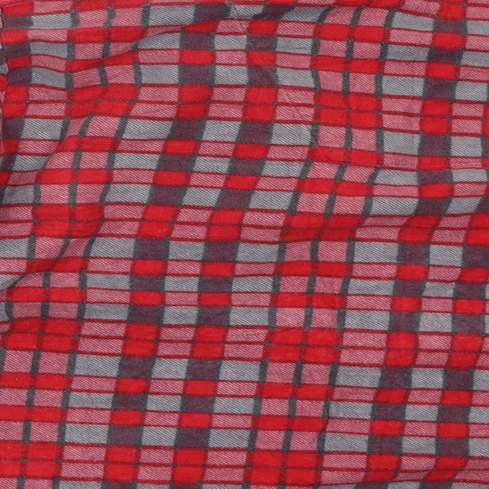 Closer with Evie Womens Red Check  Basic Button-Up Size 10