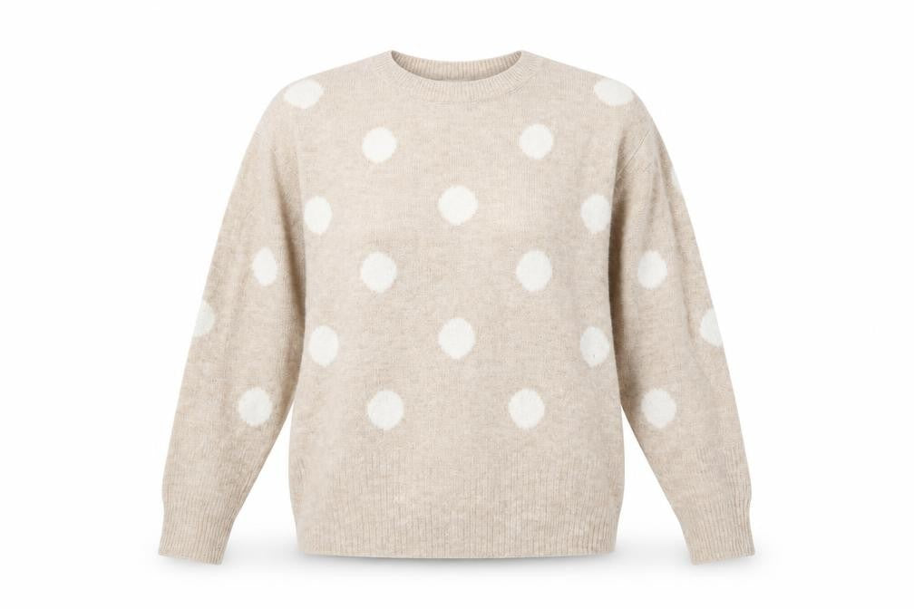 H&M Womens Beige   Pullover Jumper Size M  - Spotted pattern