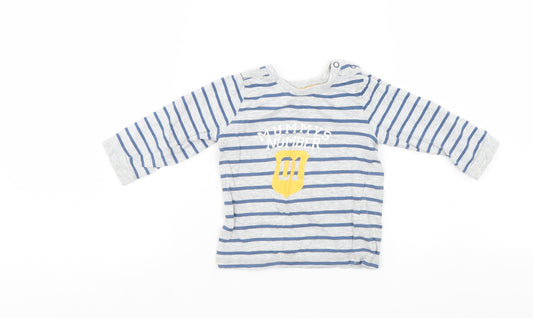 George Boys Grey Striped  Pullover Jumper Size 9-12 Months