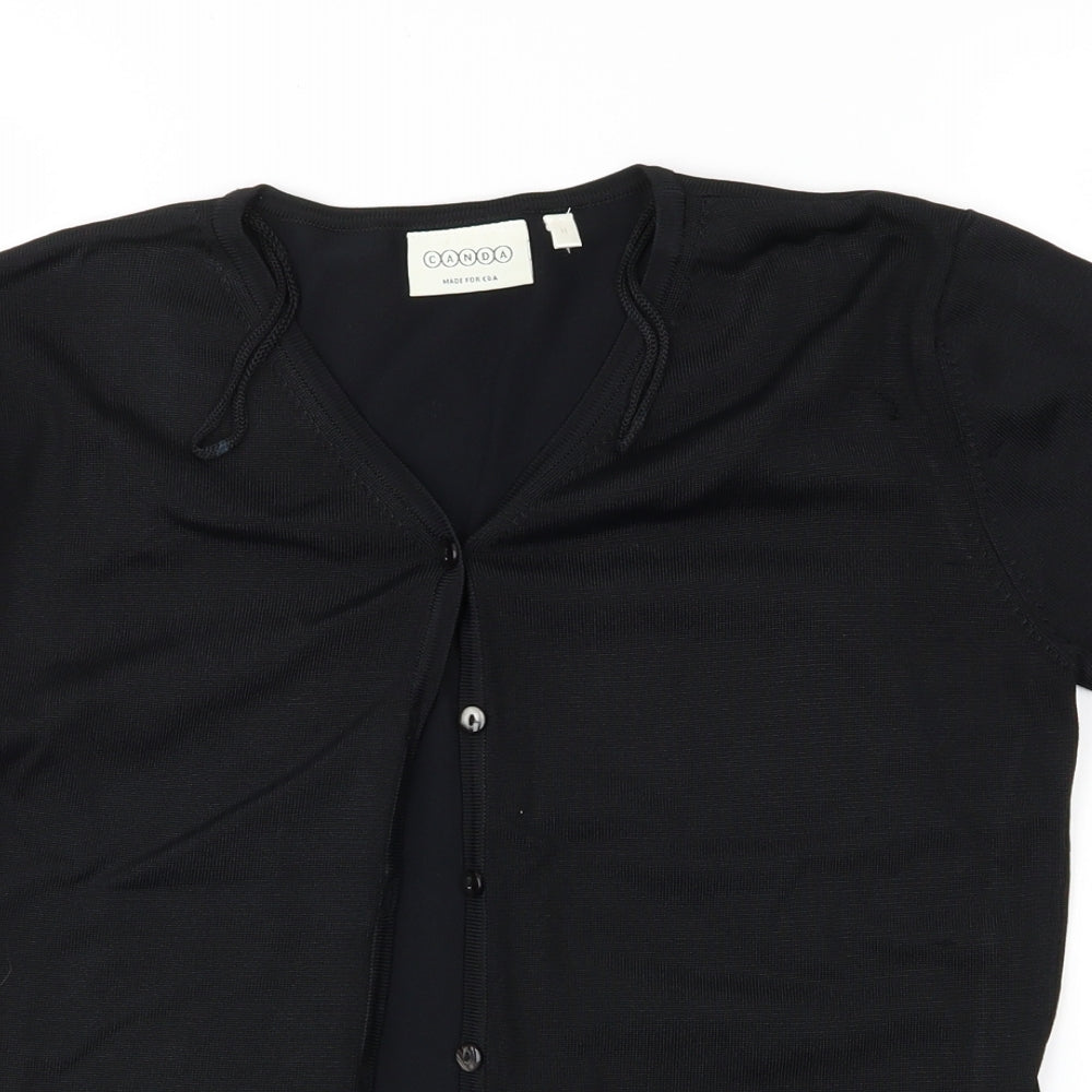 Canda Womens Black   Cardigan Jumper Size M