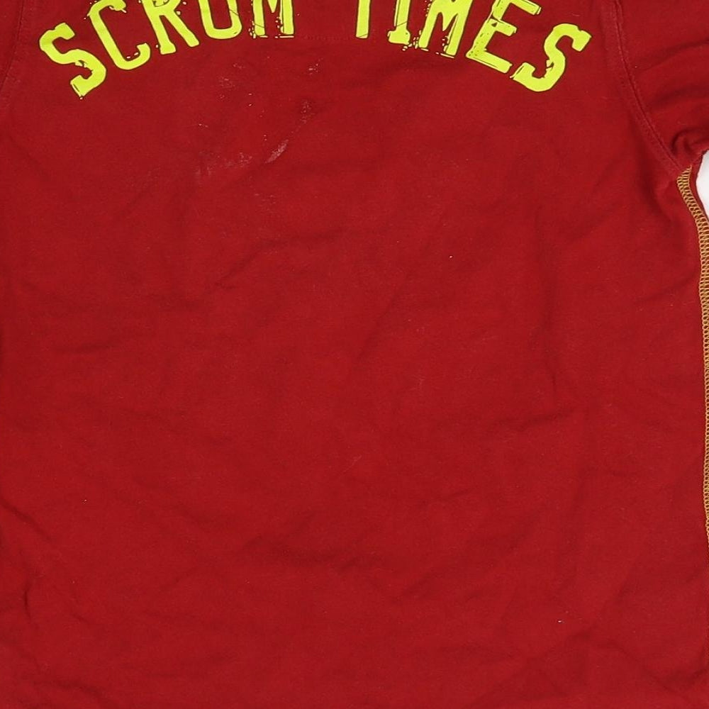 M&S Boys Red   Basic T-Shirt Size 5-6 Years