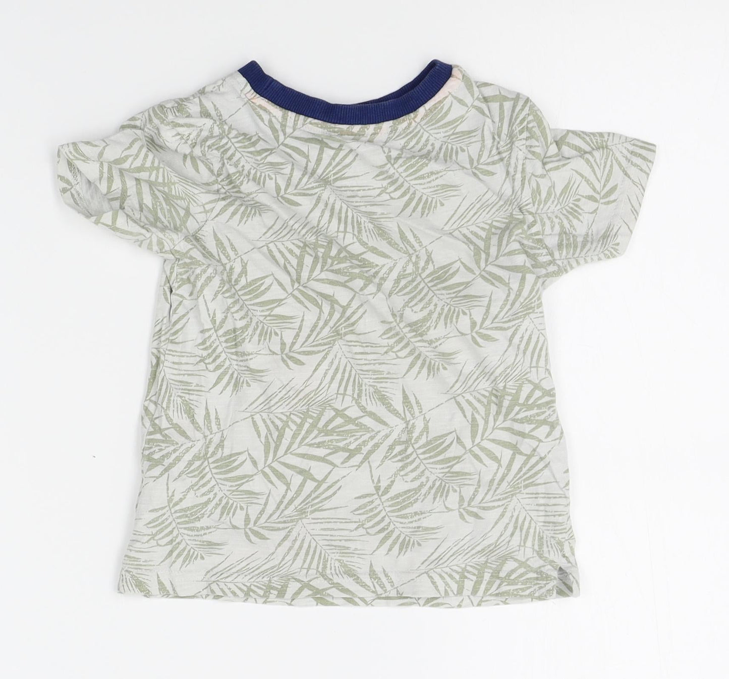 George Boys Green Floral  Basic T-Shirt Size 3-4 Years  - good vibes