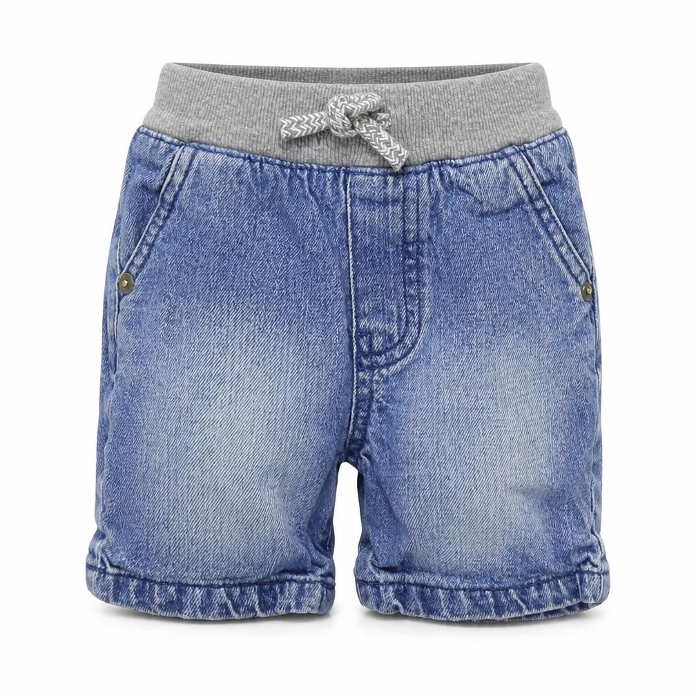 Front view of F&F Baby Blue Denim Jeans, size 12-18, Months - shorts