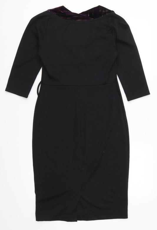 Betty Jackson Womens Black   Pencil Dress  Size 8  - Purple