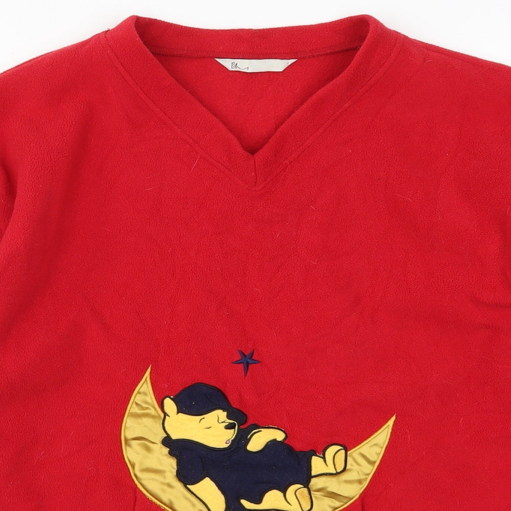 BHS Womens Red Solid  Top Pyjama Top Size 12  - Winnie The Pooh