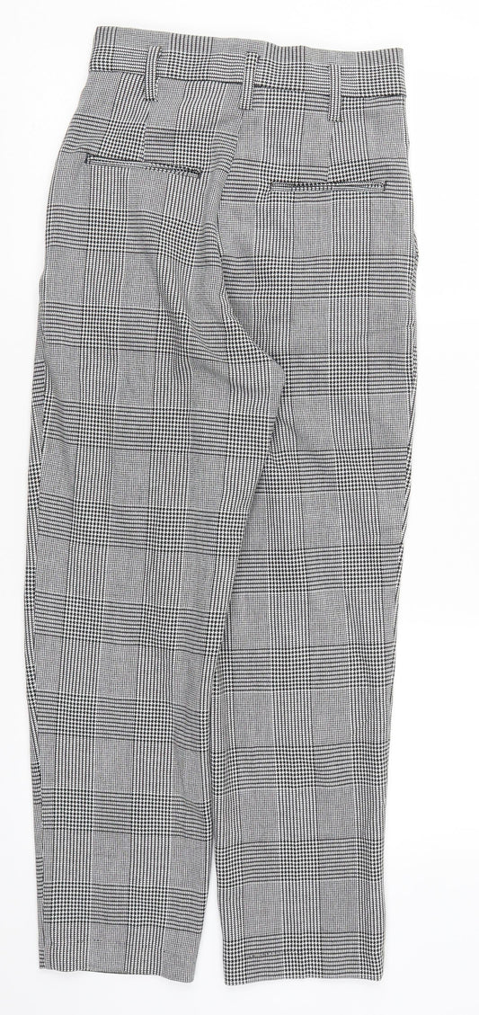 H&M Womens Grey Houndstooth  Trousers  Size 6 L26 in