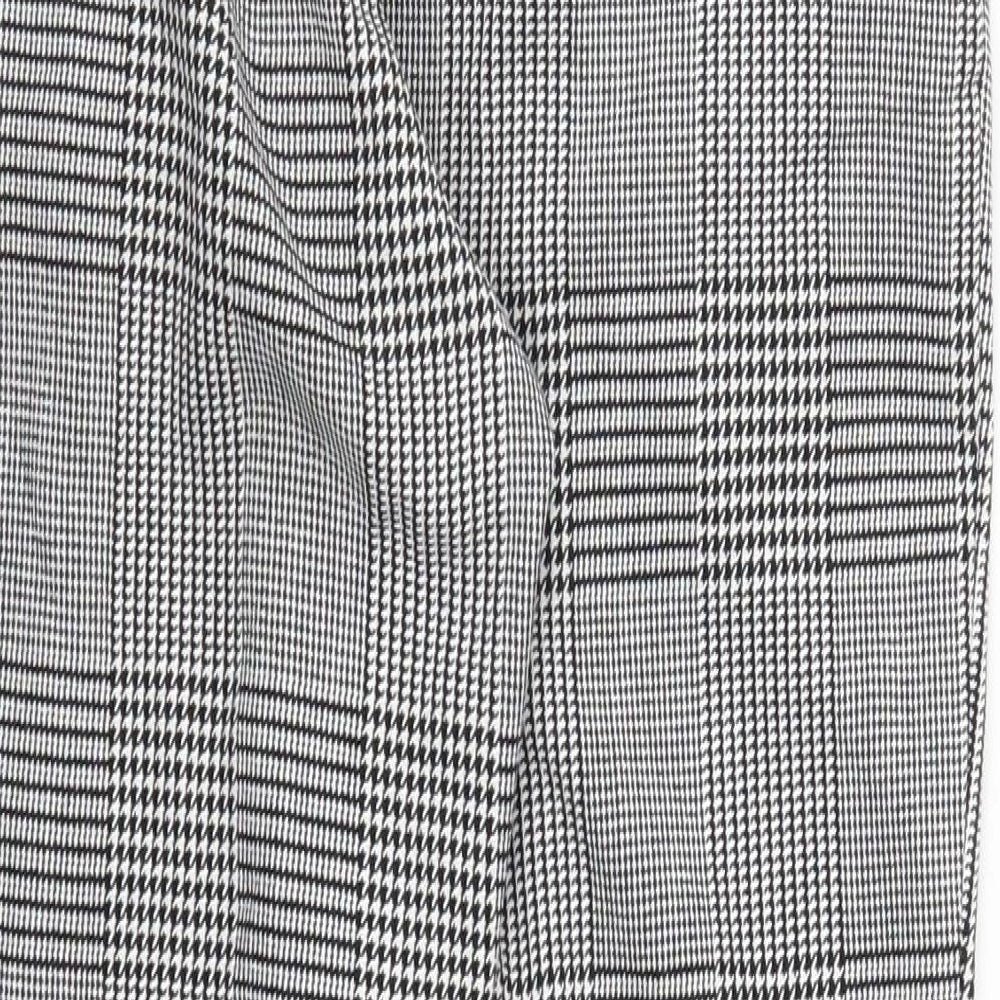 H&M Womens Grey Houndstooth  Trousers  Size 6 L26 in
