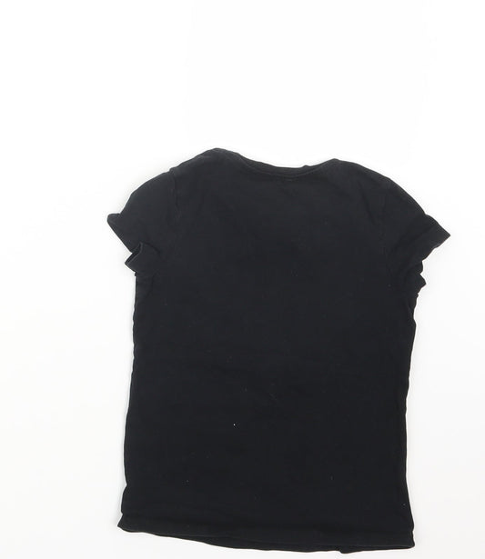 George Girls Black   Basic T-Shirt Size 7-8 Years