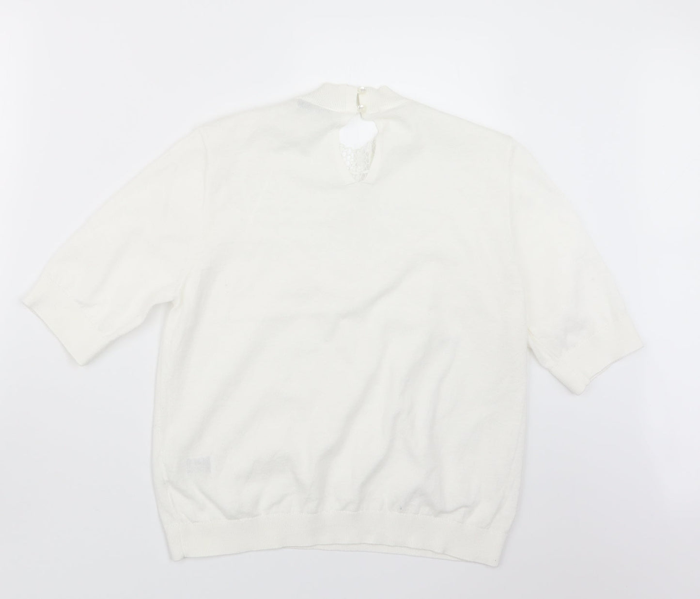 Marks and Spencer Womens White  Knit Pullover Jumper Size 14