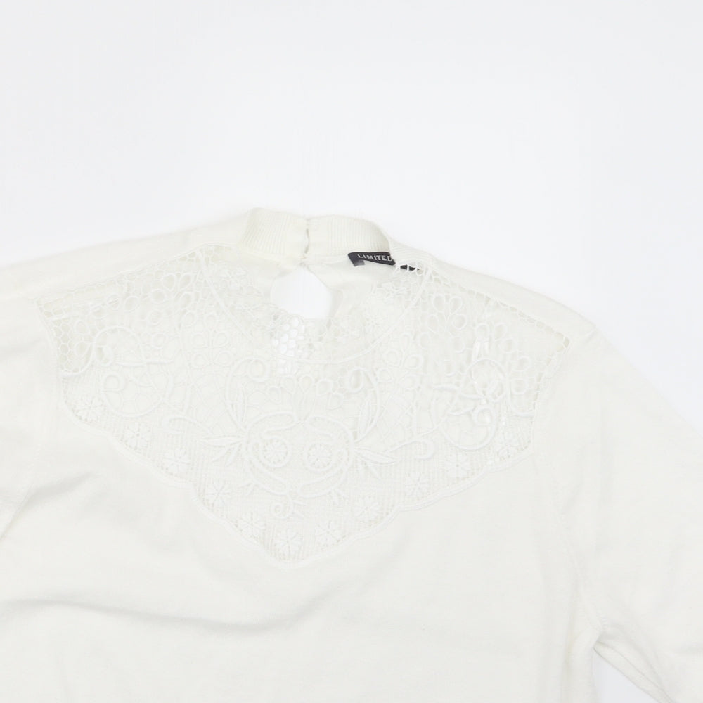 Marks and Spencer Womens White  Knit Pullover Jumper Size 14