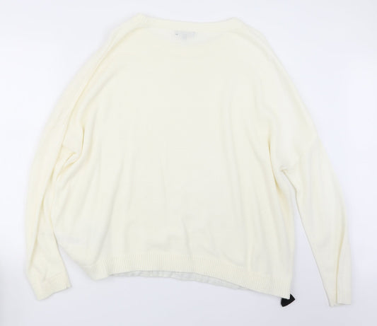 Micha Lounge Womens Ivory  Knit Pullover Jumper Size L