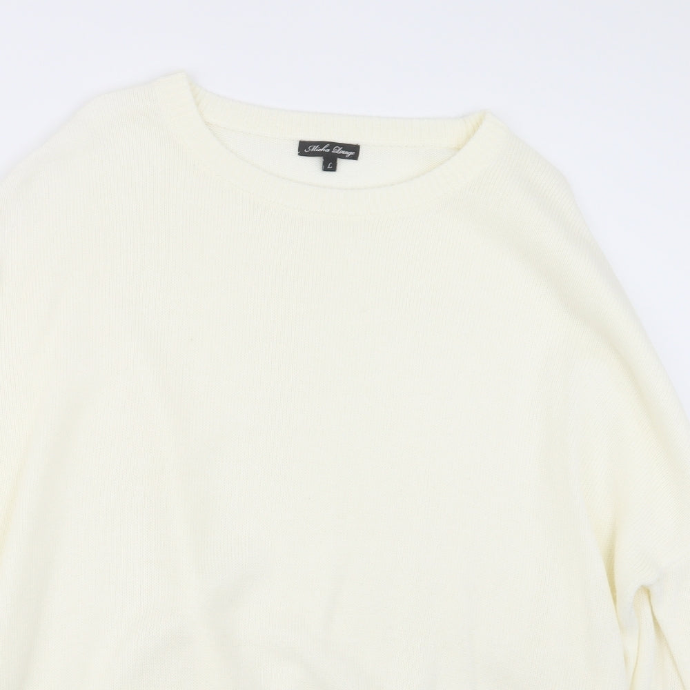 Micha Lounge Womens Ivory  Knit Pullover Jumper Size L