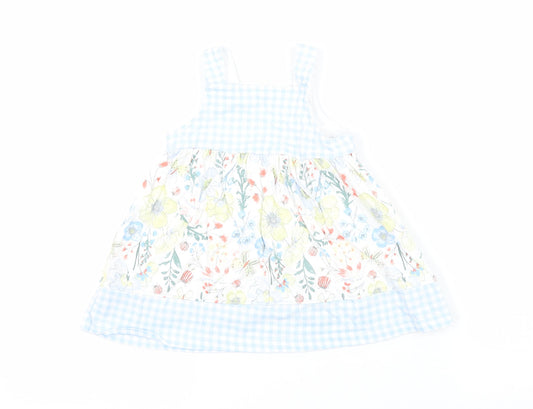 Nutmeg Girls  Floral  Pinafore/Dungaree Dress  Size 3-6 Months