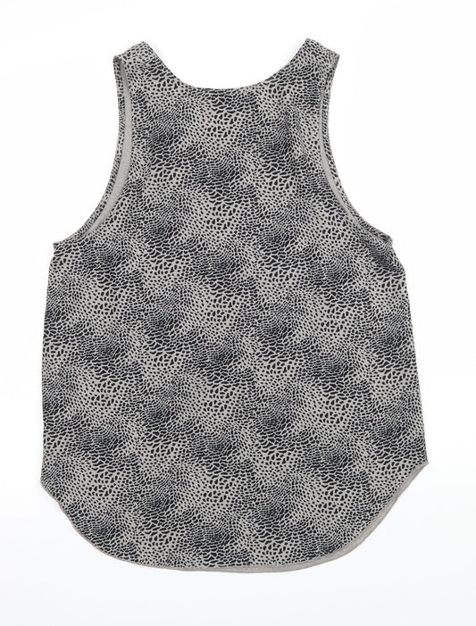 Decjuba Womens Grey Animal Print Jersey Basic Tank Size 10