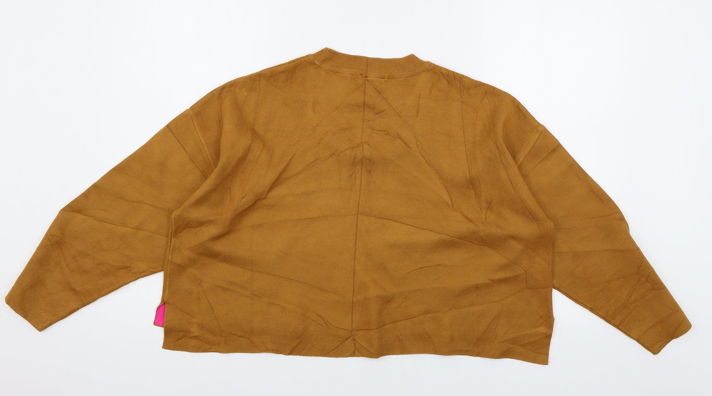 Topshop Womens Brown  Knit Pullover Jumper Size S