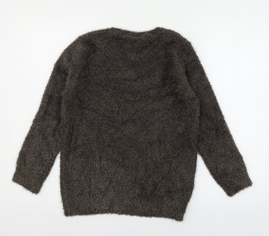 Warehouse Womens Brown  Knit Pullover Jumper Size 10