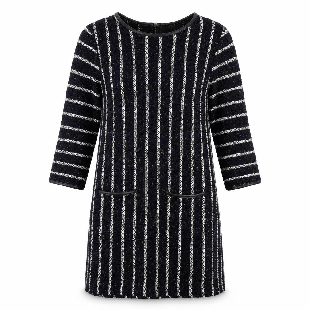 Full Circle Womens Blue Striped Knit Shift  Size L