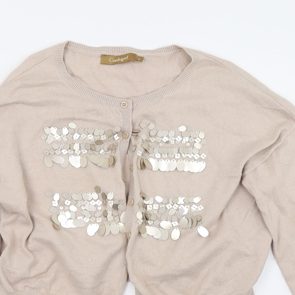 Conbipel Womens Beige   Cardigan Jumper Size S