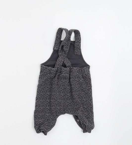 NEXT Girls Grey Spotted  Dungaree One-Piece Size 0-3 Months  - SHORTS