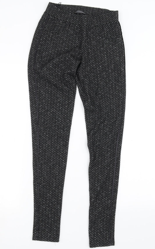 Pologarage Womens Black Herringbone  Trousers  Size 26 in L29 in