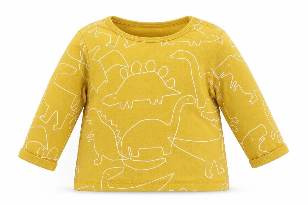 NEXT Boys Yellow Geometric  Basic T-Shirt Size 0-3 Months  - dinasours