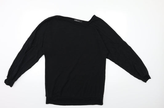 AURA Womens Black  Knit Pullover Jumper Size L