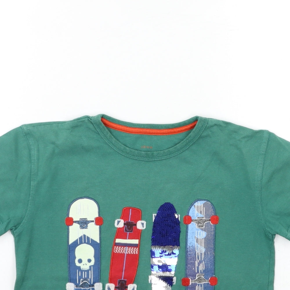 John Lewis Boys Green  Rayon Basic T-Shirt Size 7 Years
