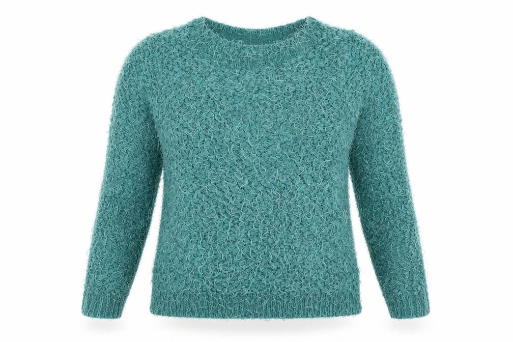 Front view of Red Herring women’s green knit jumper, size UK 8
