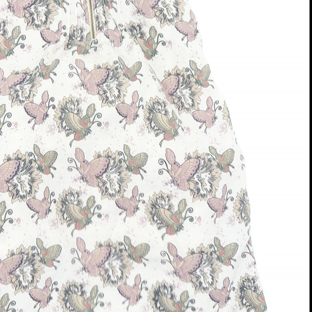 Minymo Womens White Floral  Basic Blouse Size 10