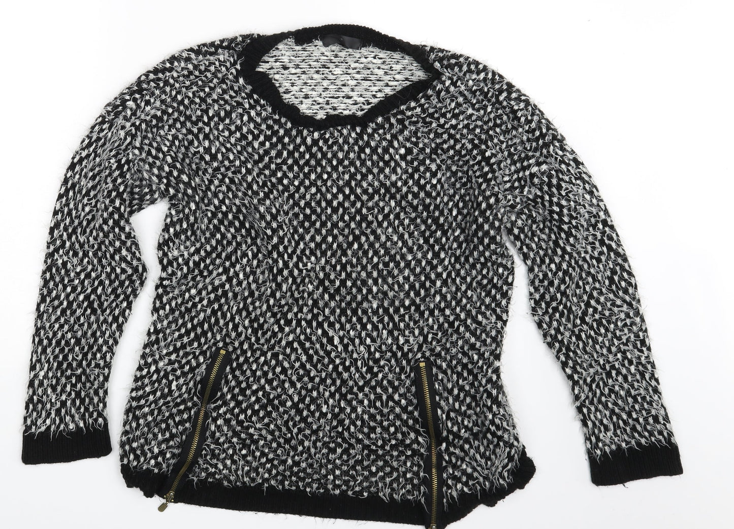 Rock & Rags Womens Black Polka Dot  Pullover Jumper Size M
